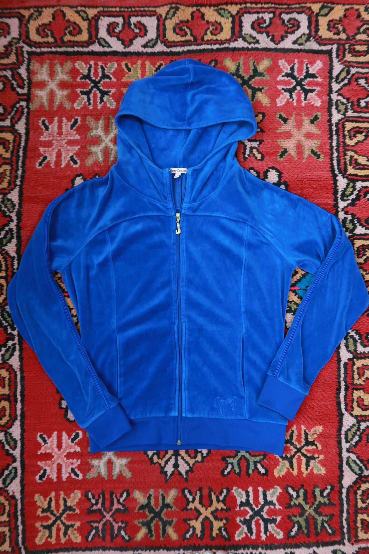 Y2K Cobalt Blue Juicy Couture Velour Zip Up Hoodie