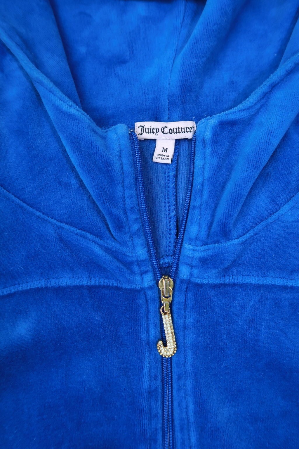 Y2K Cobalt Blue Juicy Couture Velour Zip Up Hoodie
