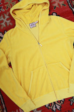 Load image into Gallery viewer, Vintage Y2K Yellow Juicy Couture Terry Cloth Zip Up Hoodie
