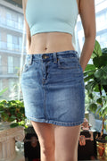 Vintage 2000s Mid Rise Denim Mini Skirt - Elektra Vintage