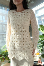 Load image into Gallery viewer, Pamela McCoy Cream Crochet Circle-Motif Long Sleeve Top
