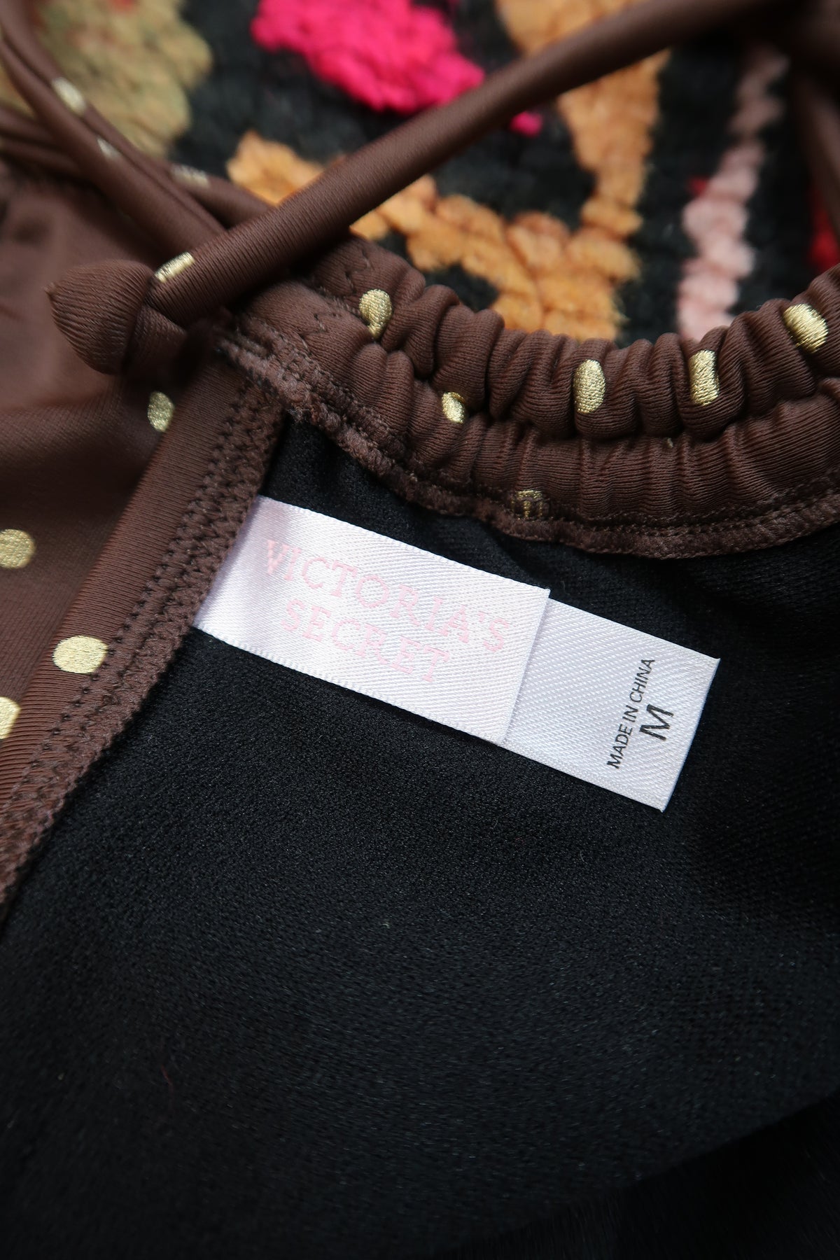Vintage Victoria's Secret Bikini Set – Brown with Gold Polka Dots
