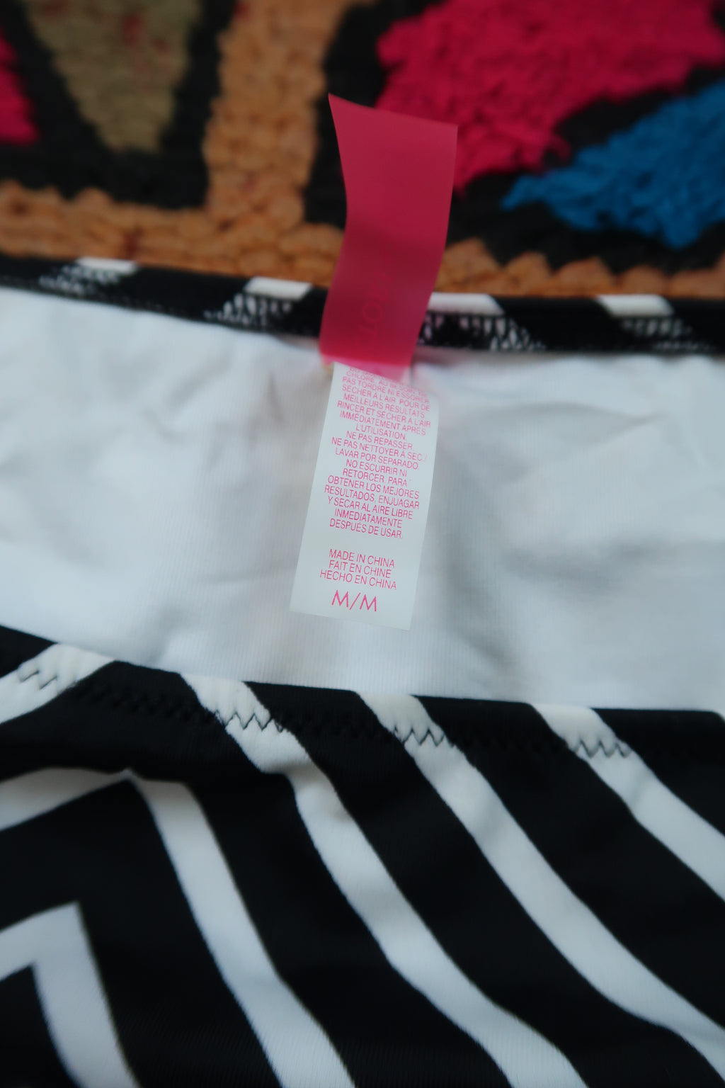 Vintage 2000s Victoria’s Secret Chevron Bikini Set – Black & White Retro Swim - Elektra Vintage