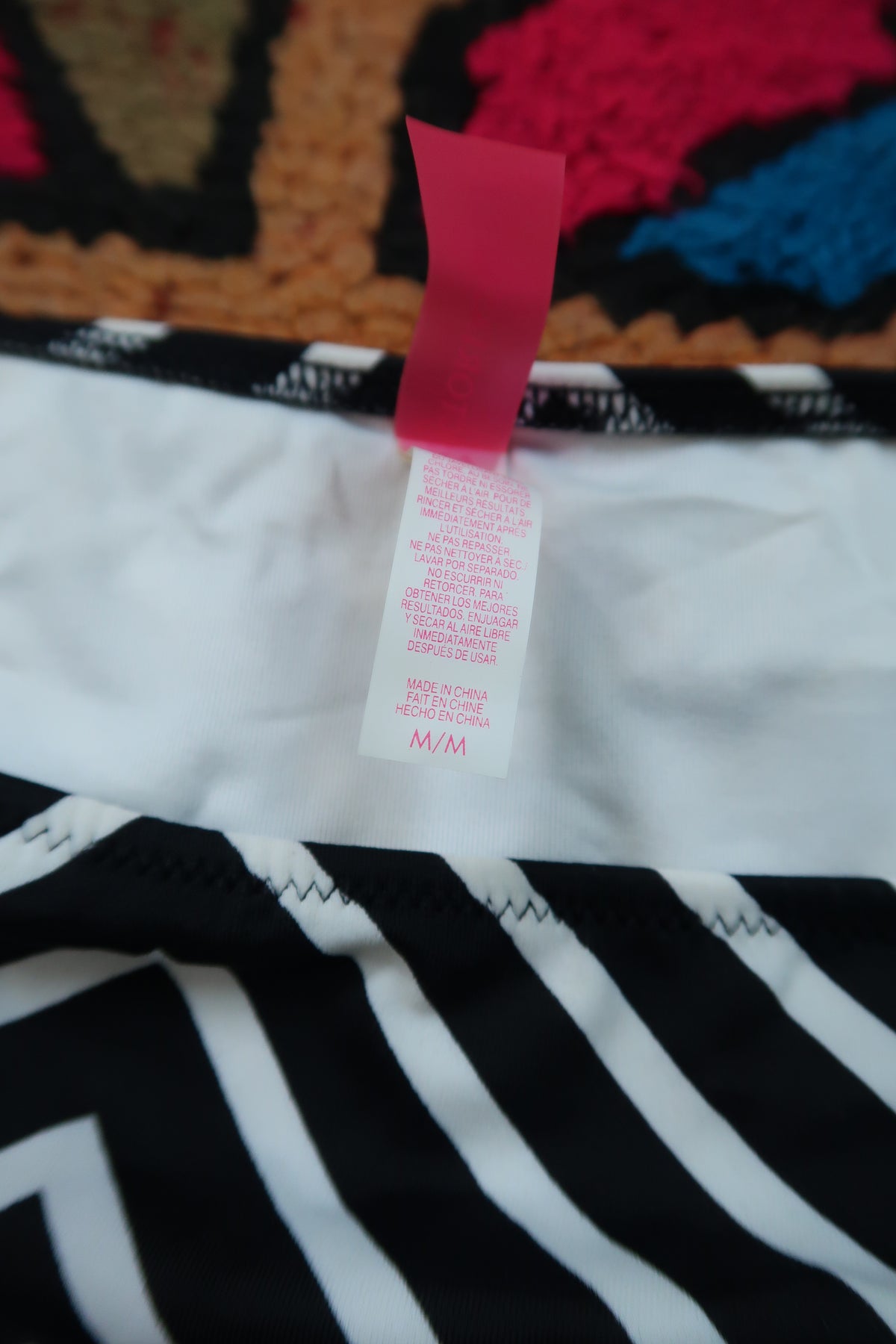 Vintage 2000s Victoria’s Secret Chevron Bikini Set – Black & White Retro Swim - Elektra Vintage