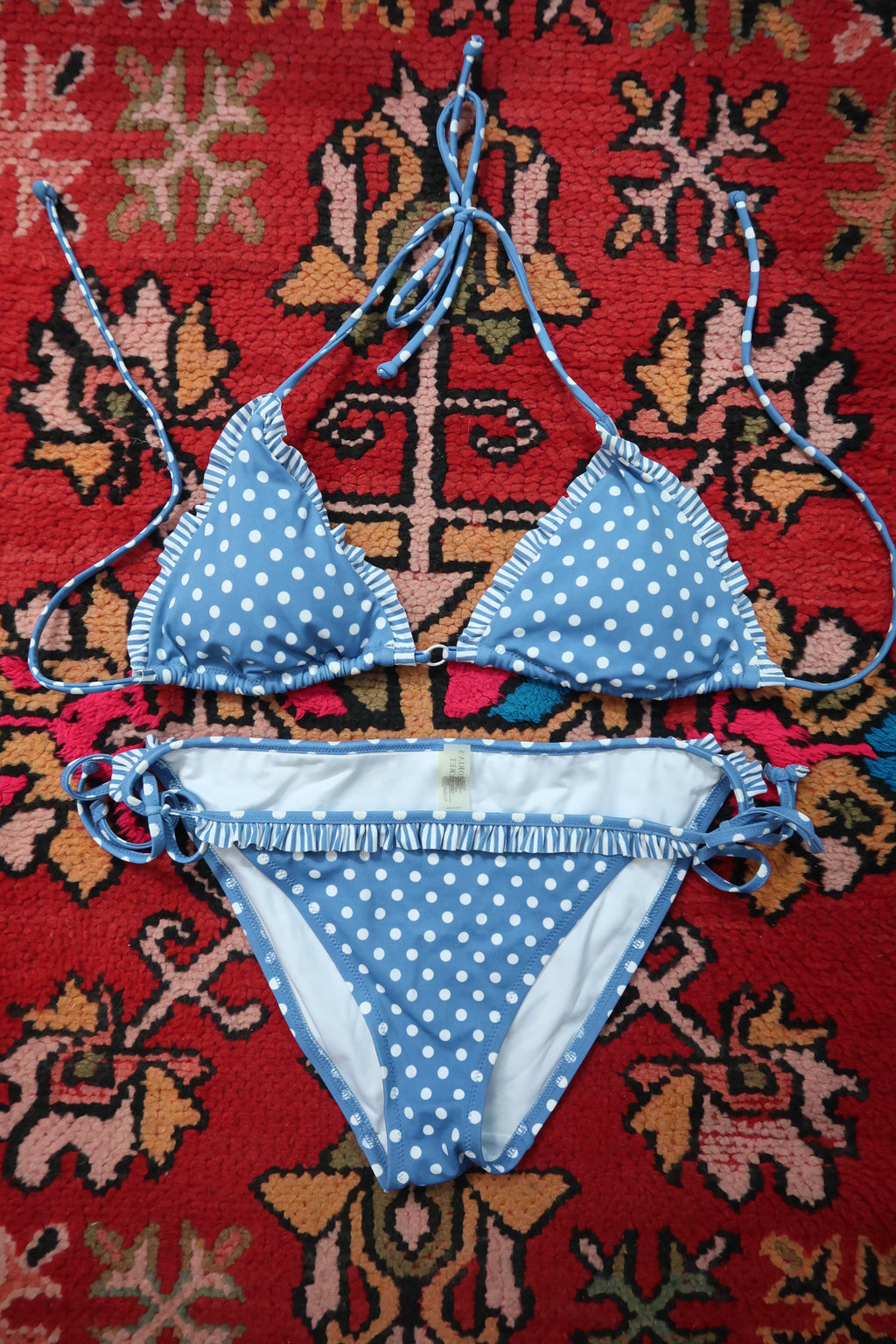 Vintage 2000s Victoria’s Secret Blue Polka Dot Bikini Set
