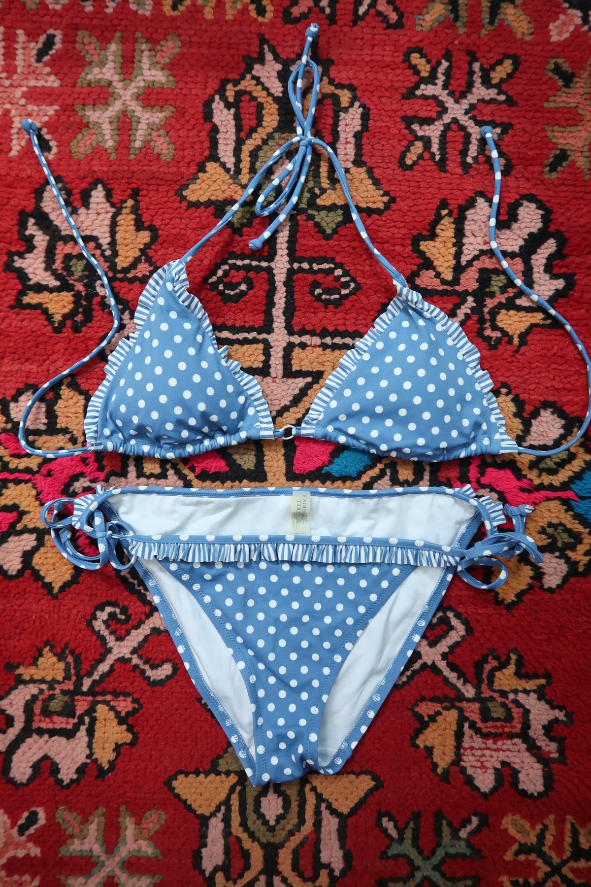 Vintage 2000s Victoria’s Secret Blue Polka Dot Bikini Set