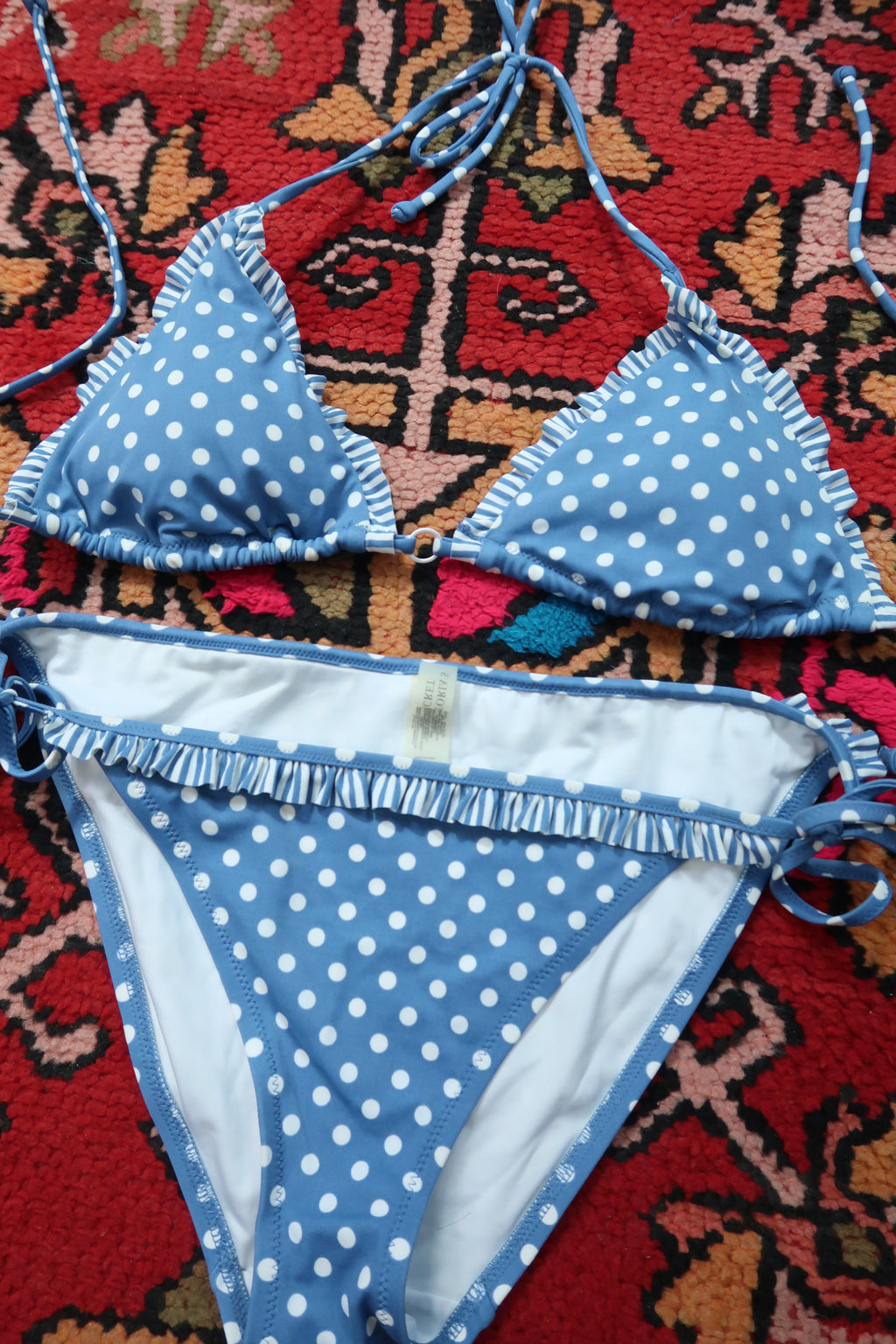 Vintage 2000s Victoria’s Secret Blue Polka Dot Bikini Set
