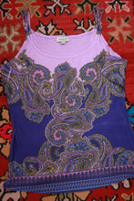 Load image into Gallery viewer, Vintage Y2K Purple Paisley Print Cami Tank Top
