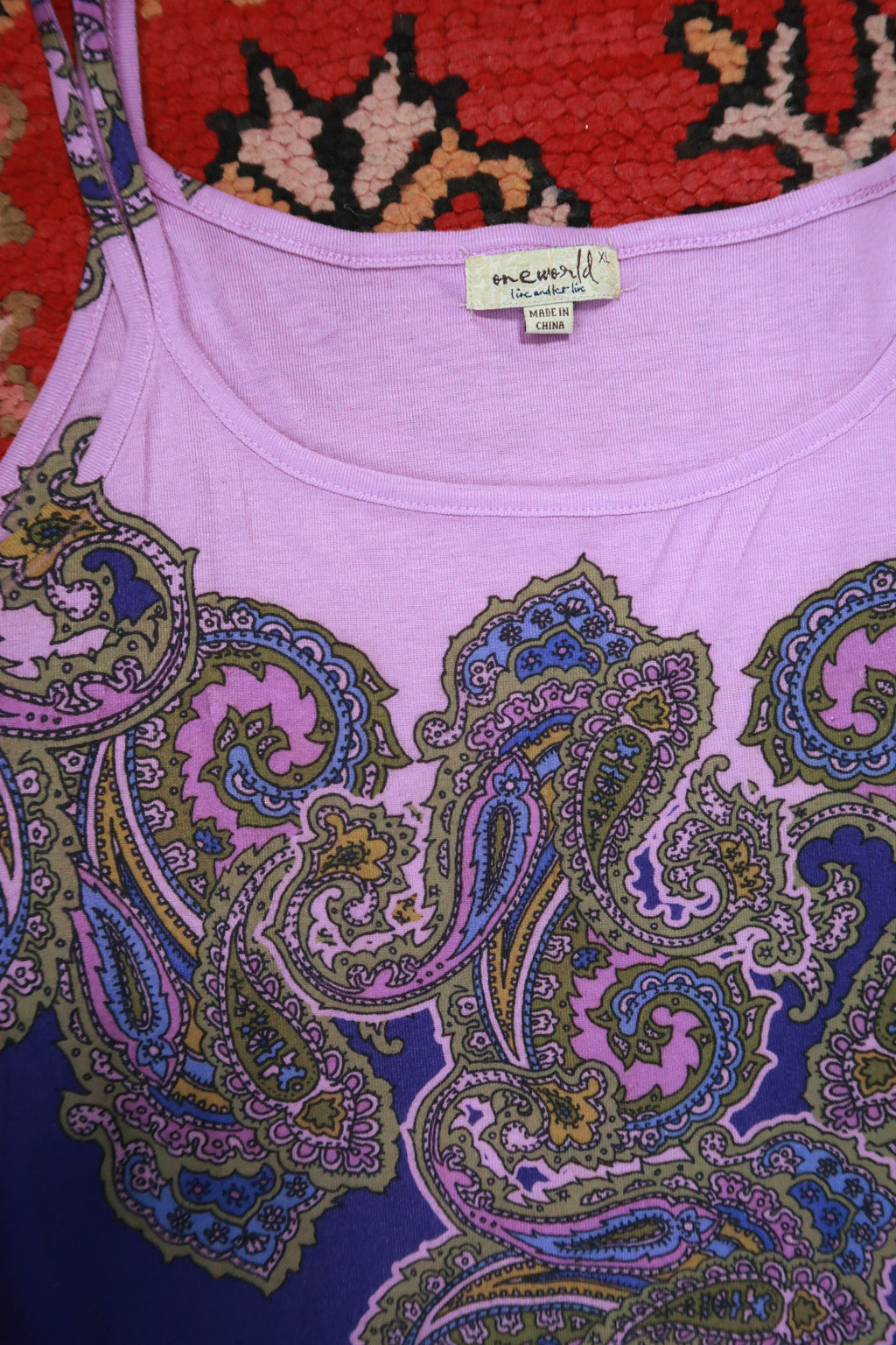 Vintage Y2K Purple Paisley Print Cami Tank Top