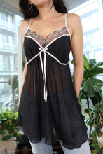Load image into Gallery viewer, Victoria’s Secret Sheer Black Lace Babydoll Camisole Top

