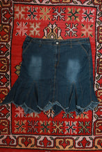 Load image into Gallery viewer, Vintage Y2K Denim Handkerchief Hem Midi Skirt

