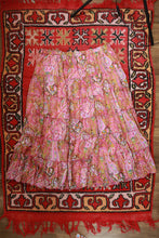 Load image into Gallery viewer, Vintage Pink Paisley Tiered Boho Midi Skirt
