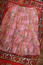 Load image into Gallery viewer, Vintage Pink Paisley Tiered Boho Midi Skirt
