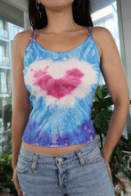 Load image into Gallery viewer, Vintage 2000s Y2K Tie-Dye Heart Tank Top
