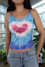 Load image into Gallery viewer, Vintage 2000s Y2K Tie-Dye Heart Tank Top
