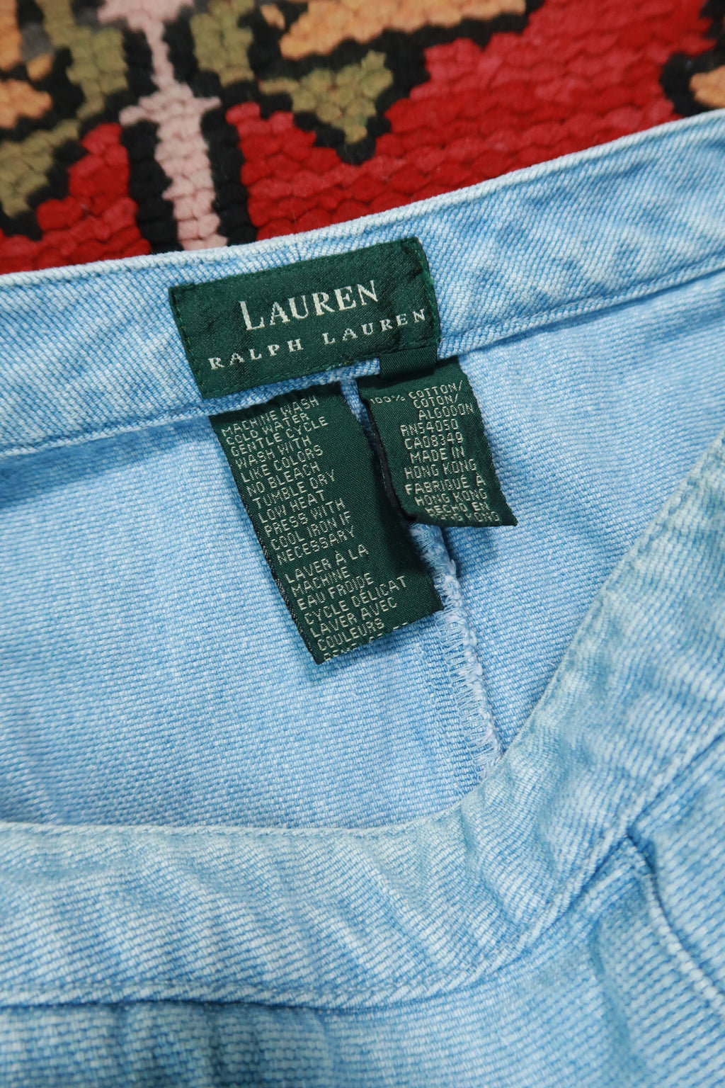 Vintage Ralph Lauren Light Wash Denim Mini Skirt