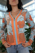 Load image into Gallery viewer, Vintage Alberto Makali Floral Zip-Front Top — 70s-Inspired Statement Piece
