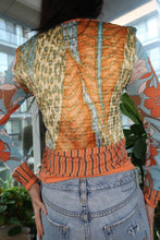 Load image into Gallery viewer, Vintage Alberto Makali Floral Zip-Front Top — 70s-Inspired Statement Piece
