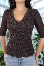 Load image into Gallery viewer, Vintage 2000s Plum Purple Lace V-Neck Top
