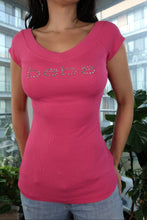 Load image into Gallery viewer, Vintage Y2K Bebe Hot Pink Rhinestone Logo Top

