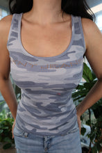 Load image into Gallery viewer, Vintage Y2K Blue Camouflage Rhinestone Tank Top
