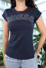 Load image into Gallery viewer, Vintage Y2K Guess Rhinestone Logo Tee

