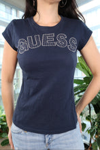 Load image into Gallery viewer, Vintage Y2K Guess Rhinestone Logo Tee
