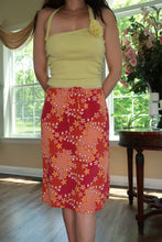 Load image into Gallery viewer, Vintage Y2K Pink Orange Floral Midi Skirt
