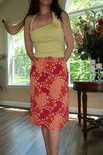 Load image into Gallery viewer, Vintage Y2K Pink Orange Floral Midi Skirt
