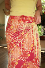 Load image into Gallery viewer, Vintage Butter Yellow Sequin Fringe Shawl Wrap
