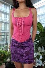 Load image into Gallery viewer, Vintage 2000s Hot Pink Lace-Up Corset Top

