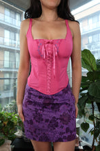 Load image into Gallery viewer, Vintage 2000s Hot Pink Lace-Up Corset Top
