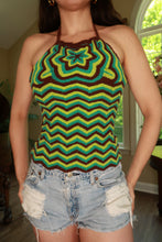 Load image into Gallery viewer, Vintage 2000s Crochet Chevron Halter Top
