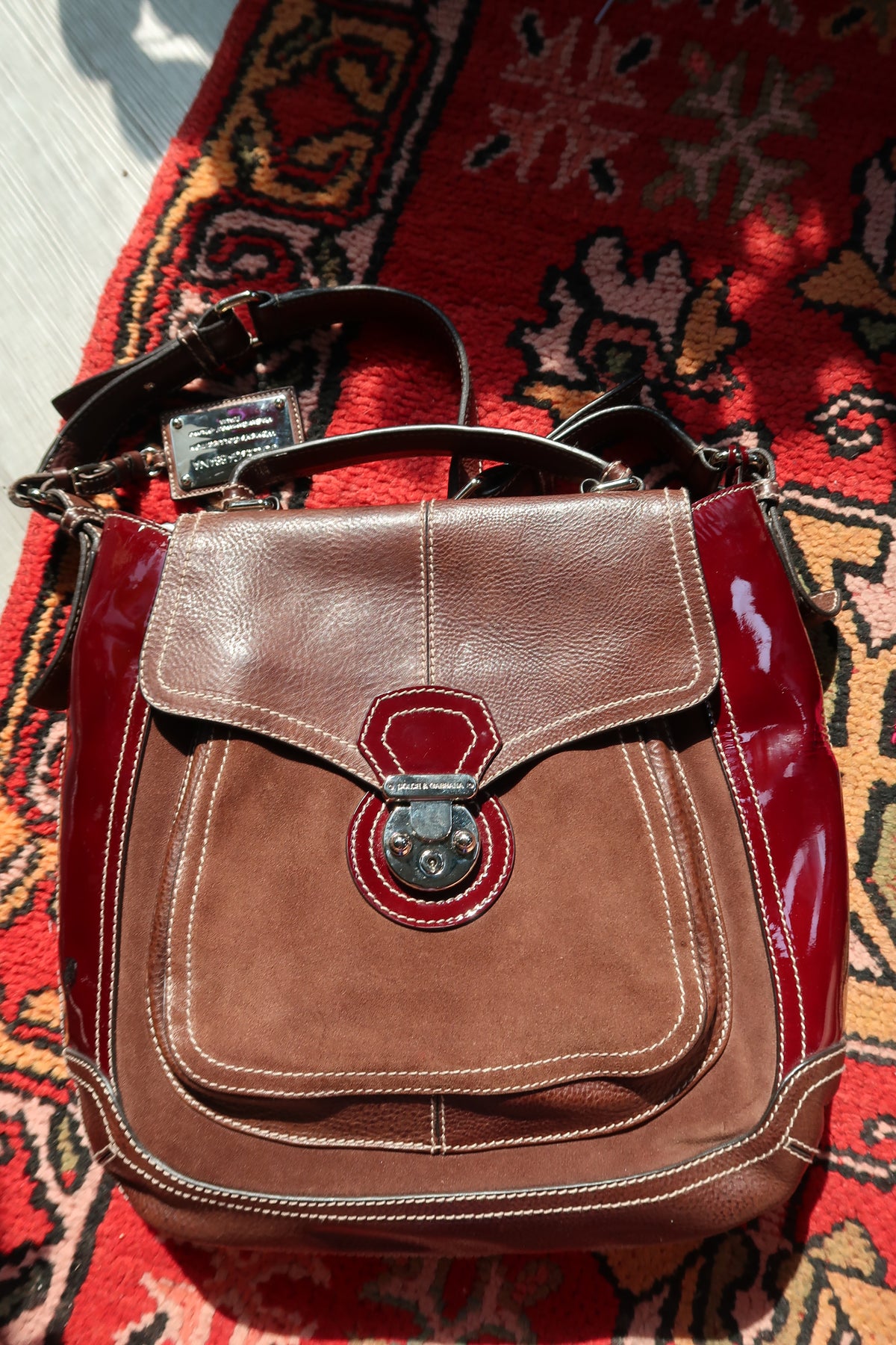 Dolce & Gabbana Miss Catch Handbag – Vintage Suede & Leather Shoulder Bag