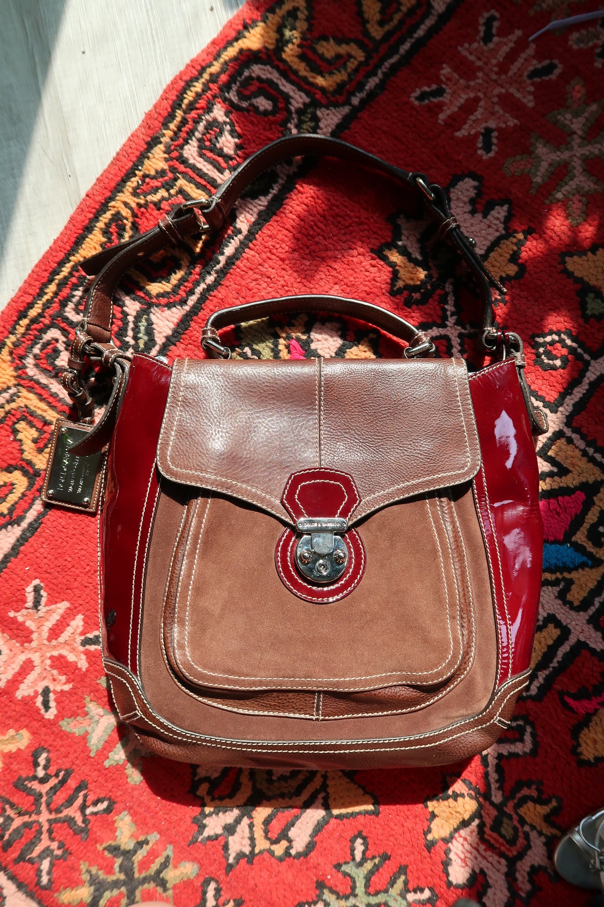 Dolce & Gabbana Miss Catch Handbag – Vintage Suede & Leather Shoulder Bag
