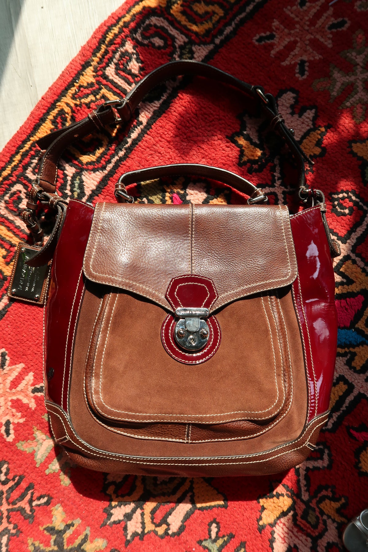 Dolce & Gabbana Miss Catch Handbag – Vintage Suede & Leather Shoulder Bag