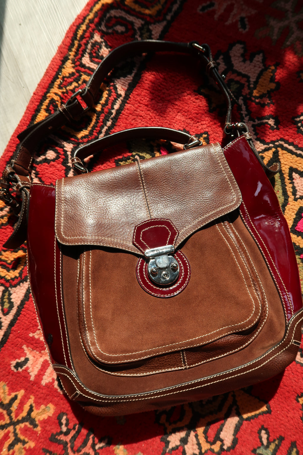 Dolce & Gabbana Miss Catch Handbag – Vintage Suede & Leather Shoulder Bag