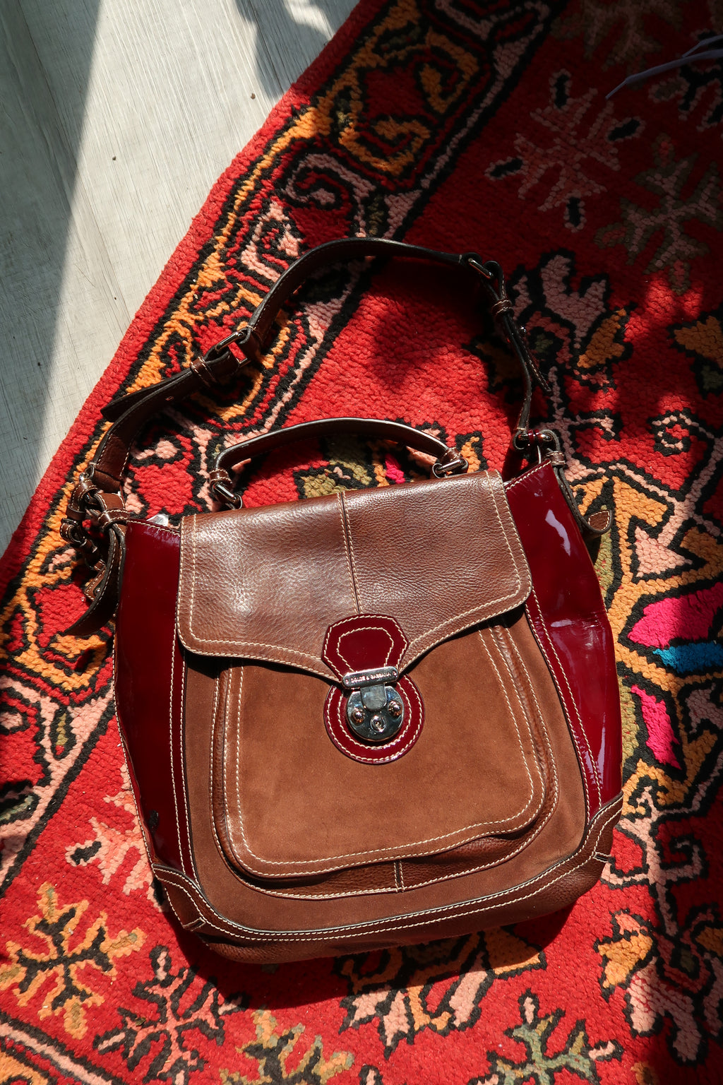 Dolce & Gabbana Miss Catch Handbag – Vintage Suede & Leather Shoulder Bag
