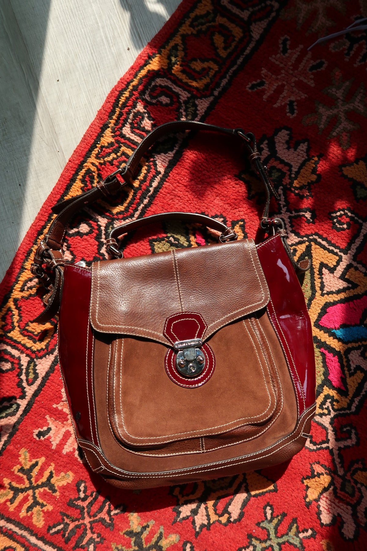 Dolce & Gabbana Miss Catch Handbag – Vintage Suede & Leather Shoulder Bag
