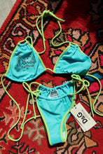 Load image into Gallery viewer, NWT Dolce &amp; Gabbana Beachwear Bikini – Y2K Neon Blue &amp; Lime Green Bathing Suit Set
