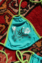 Load image into Gallery viewer, NWT Dolce &amp; Gabbana Beachwear Bikini – Y2K Neon Blue &amp; Lime Green Bathing Suit Set
