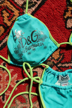 Load image into Gallery viewer, NWT Dolce &amp; Gabbana Beachwear Bikini – Y2K Neon Blue &amp; Lime Green Bathing Suit Set

