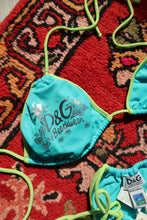 Load image into Gallery viewer, NWT Dolce &amp; Gabbana Beachwear Bikini – Y2K Neon Blue &amp; Lime Green Bathing Suit Set
