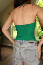 Load image into Gallery viewer, Vintage Emerald Green Halter Cowl Neck Top
