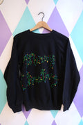 Vintage 90s “Merry Christmas” Puff Paint Holiday Light Graphic Sweatshirt - Elektra Vintage