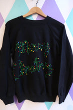 Load image into Gallery viewer, Vintage 90s “Merry Christmas” Puff Paint Holiday Light Graphic Sweatshirt
