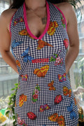 Vintage Moschino Jeans Butterfly Print Gingham Midi Dress – Y2K Halter Style