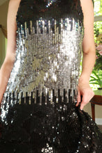 Load image into Gallery viewer, Vintage 2000s Black &amp; Silver Sequin Ombre Mini Dress
