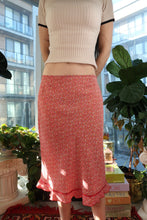 Load image into Gallery viewer, Vintage Y2K Express Red Ditsy Floral Midi Skirt
