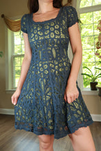 Load image into Gallery viewer, Vintage 2000s Betsey Johnson Crochet Lace Fit &amp; Flare Dress
